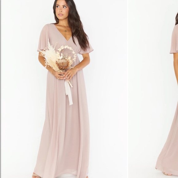 Show Me Your MuMu Emily Empire Maxi Dress -Soft Beige - Picture 1 of 4